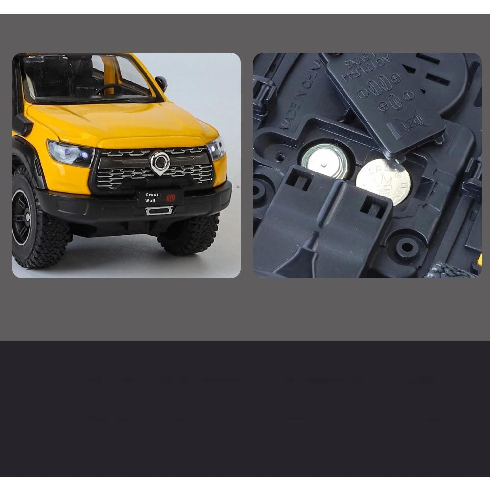 1/24 Great Wall Motor POER Pickup Alloy Diecast Off-road Vehicles Car Model Outdoor Display Collection Ornaments Birthday Gifts