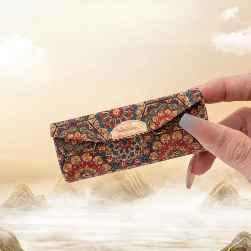 Retro-style Cork Lipstick Storage Box, Touch-up Mirror, Portable Mirror Mini Makeup Bag, Dirt-resistant Makeup Box
