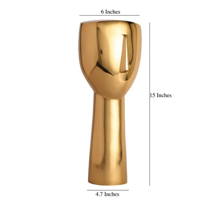 Abstract Face Decorative Gold – Modern Art Sculpture for Home Decor | 15 x 12 x 36 cm