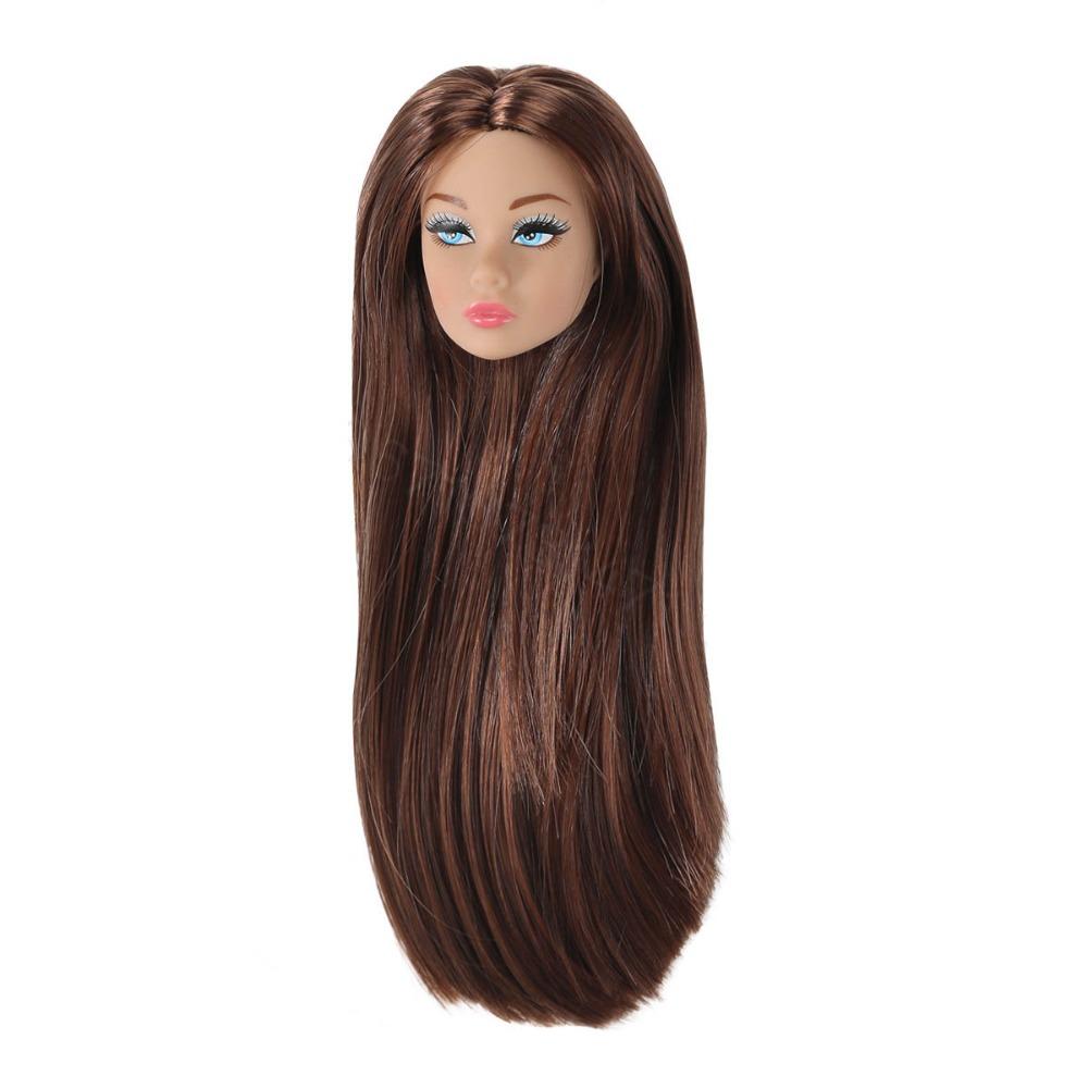 Curly Hair Supermodel Doll Head With Make-up 30cm Dolls Head 1/6 Doll Head  Dolls Accessories