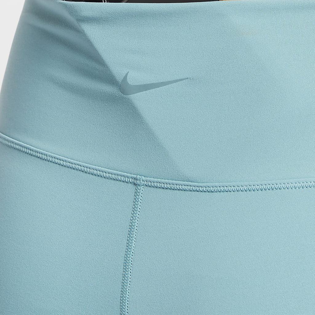 Nike One Solid Color Breathable Quick-Dry High-Waisted Cycling Pants Women bottoms Denim-Blue Green FN3207-464