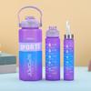 Three Piece Set Leak Proof Colorful Cup Large Capacity Fitness Sports Kettle  Travel