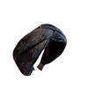Women's High-End Black Knotted Headband - 2025 Embroidery Jacquard Wide Hair-Pressing Fashion Clip