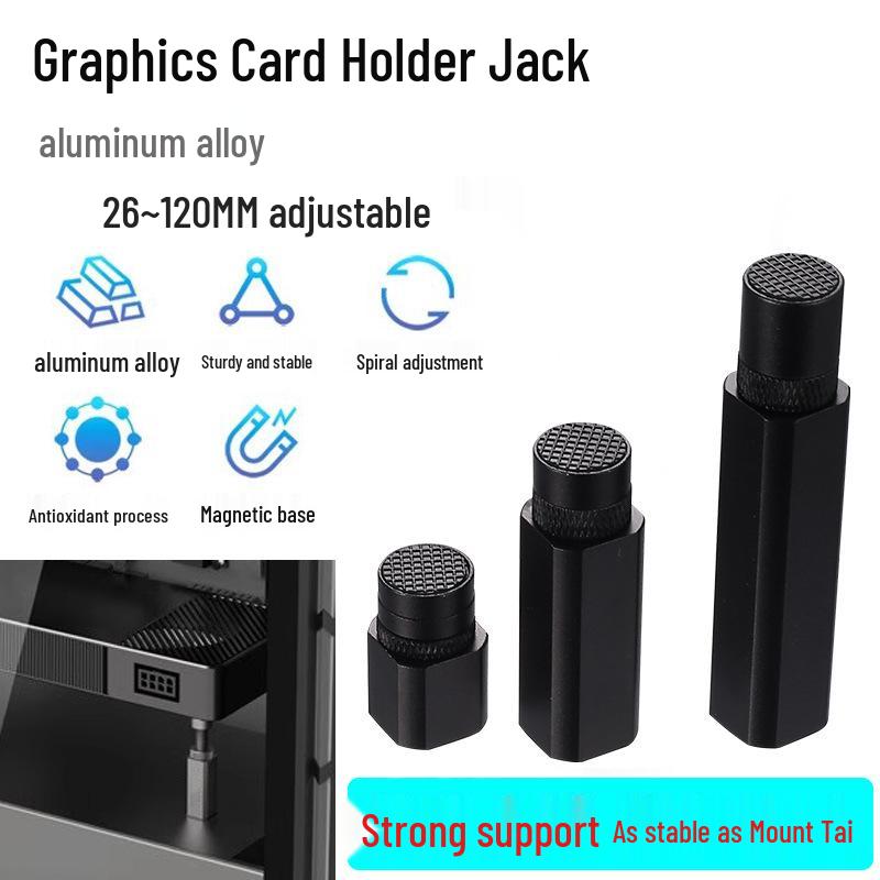 Vertical Telescopic Aluminum Graphics Card Support with Magnetic Base