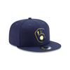 New Era Milwaukee Brewers 9Fifty Snapback Hat Brewers Basic Snapback Old School Brewers Navy Cap,