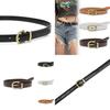 Trendy Women's Casual Pu Leather Belt With Vintage Gold Buckle For Everyday Wear