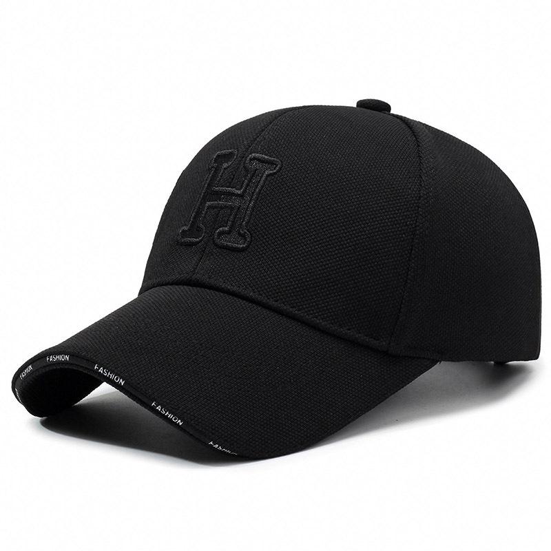 H Letter Embroidery Baseball Cap Outdoors Breathable Sun Protection Peaked Hat