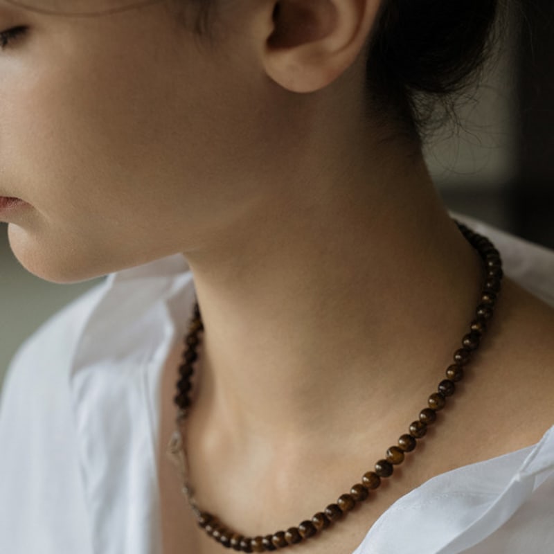 HAS HON012 Gemstone Toggle Bar Necklace