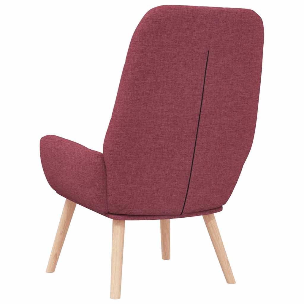 Fabric Relaxing Armchair Burgundy