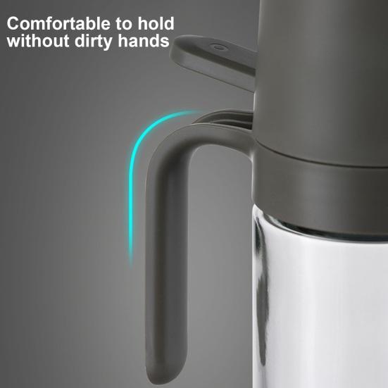 250ml skleněná láhev s rozprašovačem oleje na vaření, rozprašovač olivového oleje, rozprašovač do fritézy, salátové pečení, jemná mlha, ergonomická rukojeť, přenosná kuchyňská linka