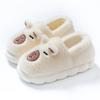Cotton slippers autumn and winter home bag heel cartoon cotton mop warm velvet shoes platform couple hair slippers