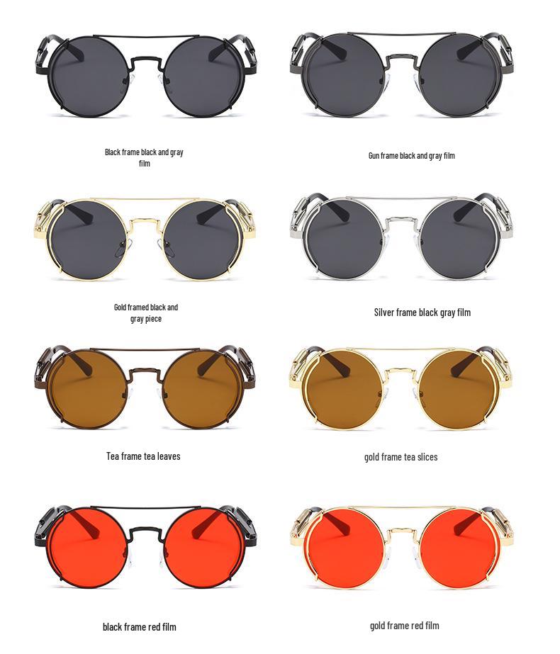 2020 Steampunk Metal Sunglasses with Double Spring Legs - Unisex
