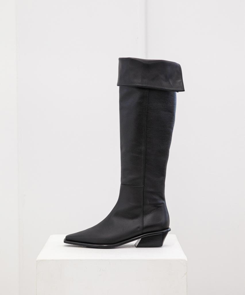Twvp Collar Knee-High Boots 21F23Bk