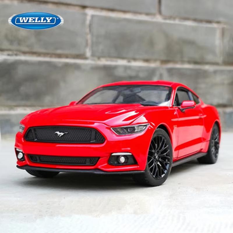 Welly 1:24 Ford Mustang GT Alloy Sports Car Model Diecasts Metal Racing Vehicles Car Model Simulation Collection Childrens Gifts