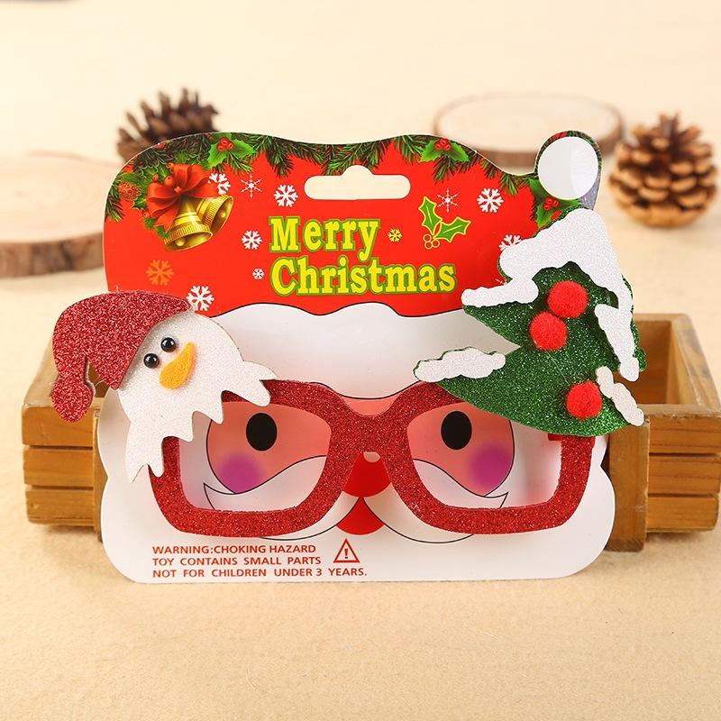 Christmas Decorations Sequined Glasses Christmas Tree Plastic Glasses Frame for Adults and Children To Dress Up Props.