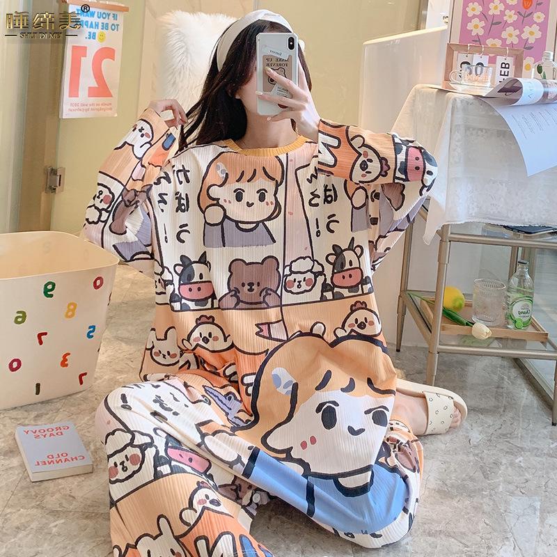 

Women s Combed Cotton Ribbed Long-Sleeve Round Neck Jumpsuit Nightgown XL: 120-140 lbs