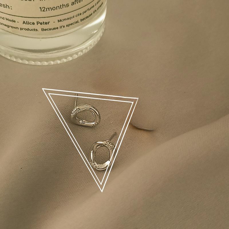 

Classic Simple Irregular Ellipse Little Stud Earrings for Women Cute Temperament Stainless Steel Korea Fashion Jewelry Accessory серебряный