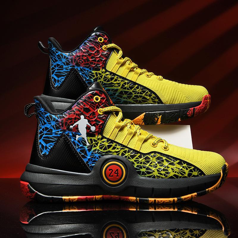 

2025 новые мужские высокие баскетбольные кроссовки, молодежные студенческие повседневные кроссовки, спортивная обувь, сетчатые для тренировок и соревнований, кроссовки для бега 40
