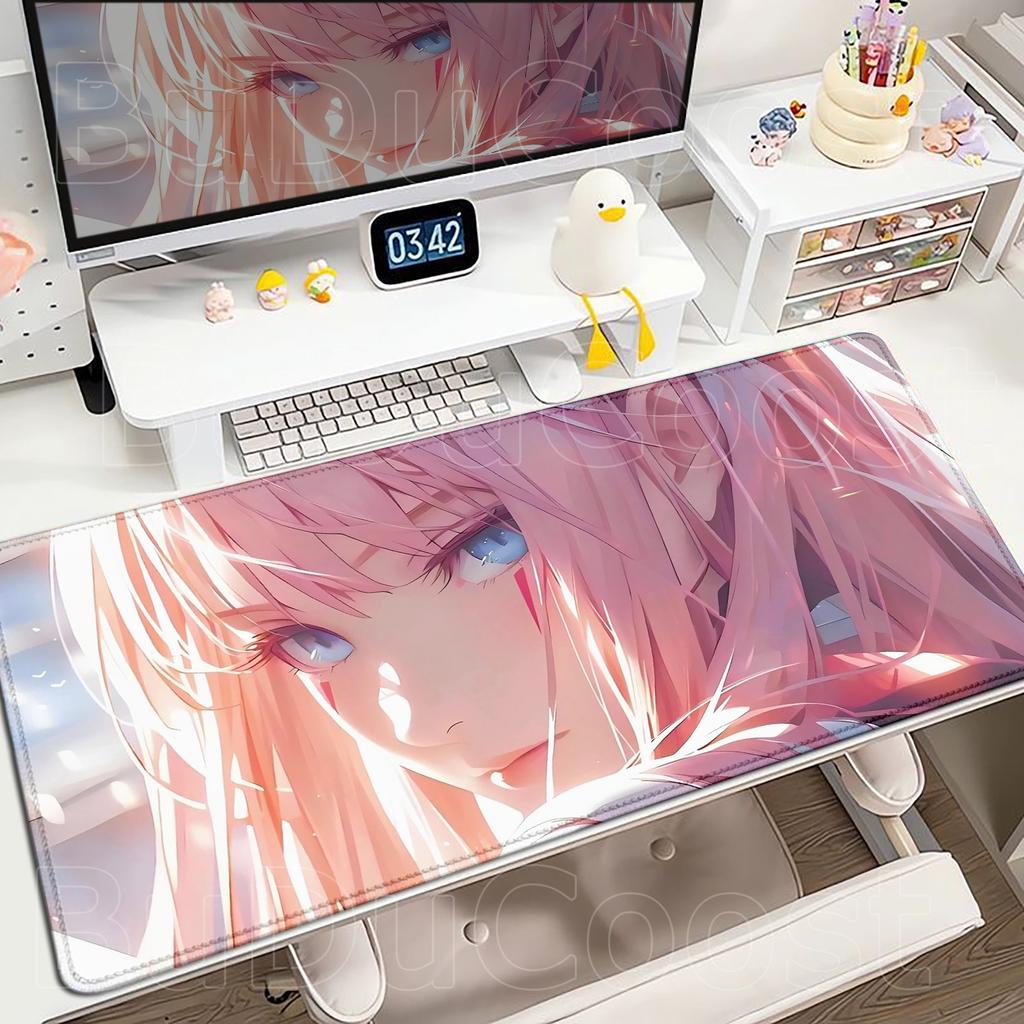 XXL HD Print Keyboard Pad Large Size Anime Mouse Pads Darling in The FranXX 02 Gaming Table Pad 400x900mm Big Desk Mats Zero Two