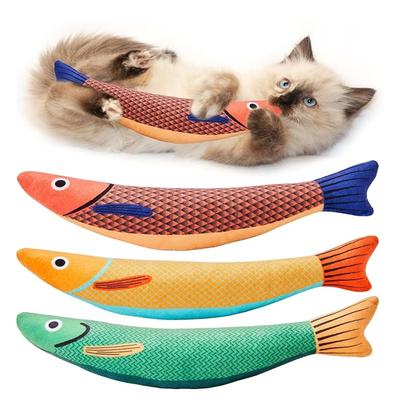 Potaroma Toys Saury Fish, 3 Pack, Crinkle Sound, Soft and , Interactive for Indoor Exercise 9.4 Inches for All Breeds