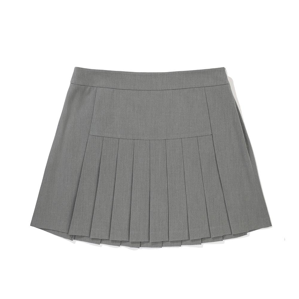 MALBON GOLF Women'S Casual Pleated Skirt Melange Gray (Woman)