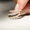 Trumium 2mm 925 Silver Rings For Women Zircon Inlaid Half Eternity Stacktable Ring Fine Jewelry for Wedding Anniversary