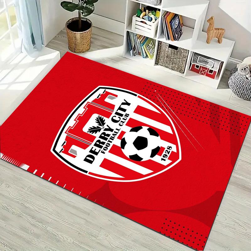 Romania National Football Team Shield Rug Red Blue Yellow Diagonal Stripe Soft Carpet for Supporters