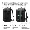 Men Travel Backpack One Click Start Pump Vacuum Compression Laptop Backpack Hiking Business 17 Inch Extended School Backpack