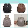 Simple Solid Color Gold Star Decoration Women Casual Nylon Backpack For Students
