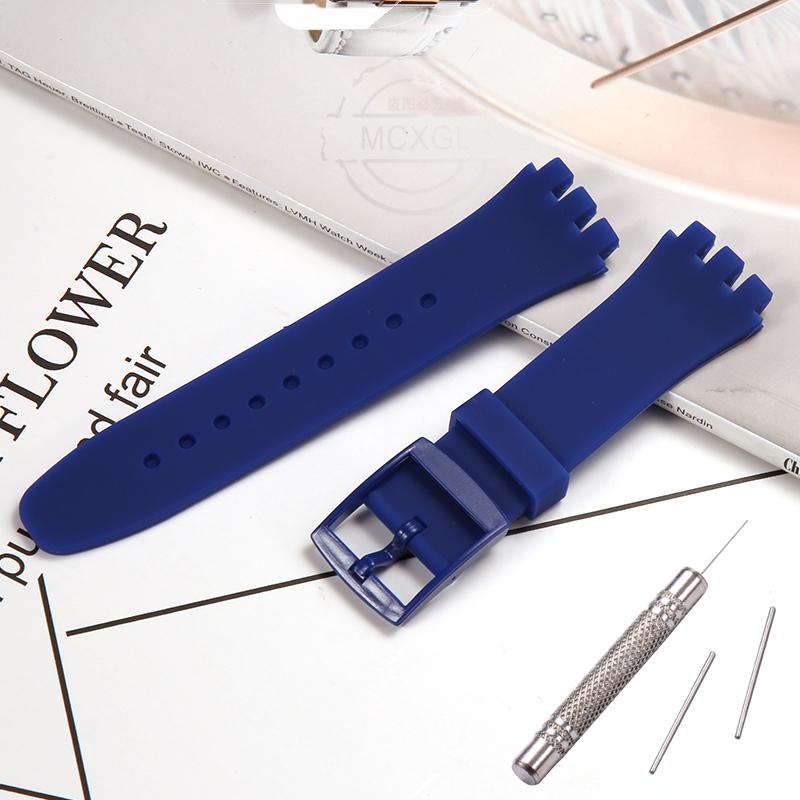 Silicone Strap For Swatch SUSB401 SUSW402 SUSN400 SUSL400 20MM Series Watchband Waterproof Replacement Watch Accessories