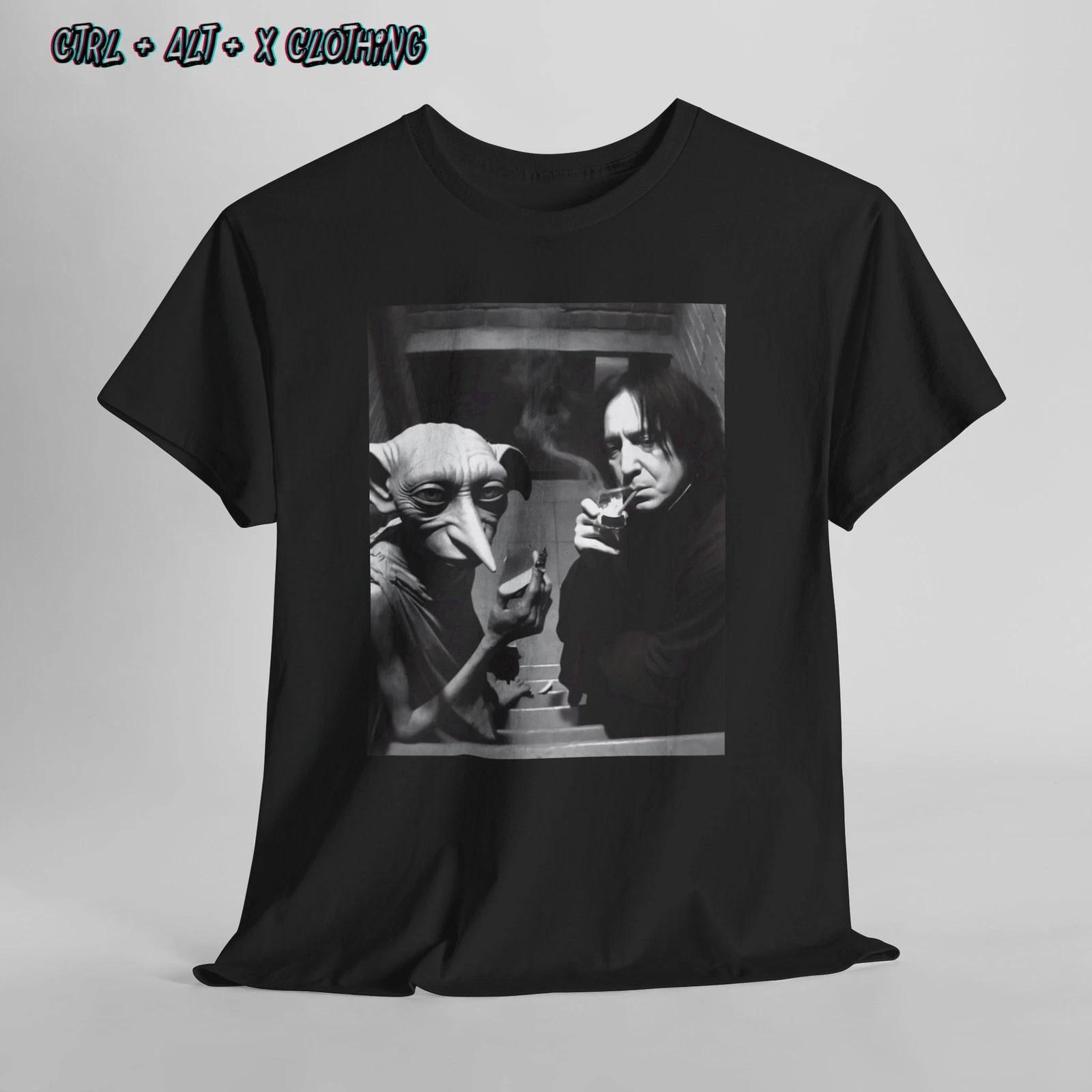 Harry Potter Tee, Professor Snape and Dobby Smoking Shirt, Wizardry Fan Gift, M