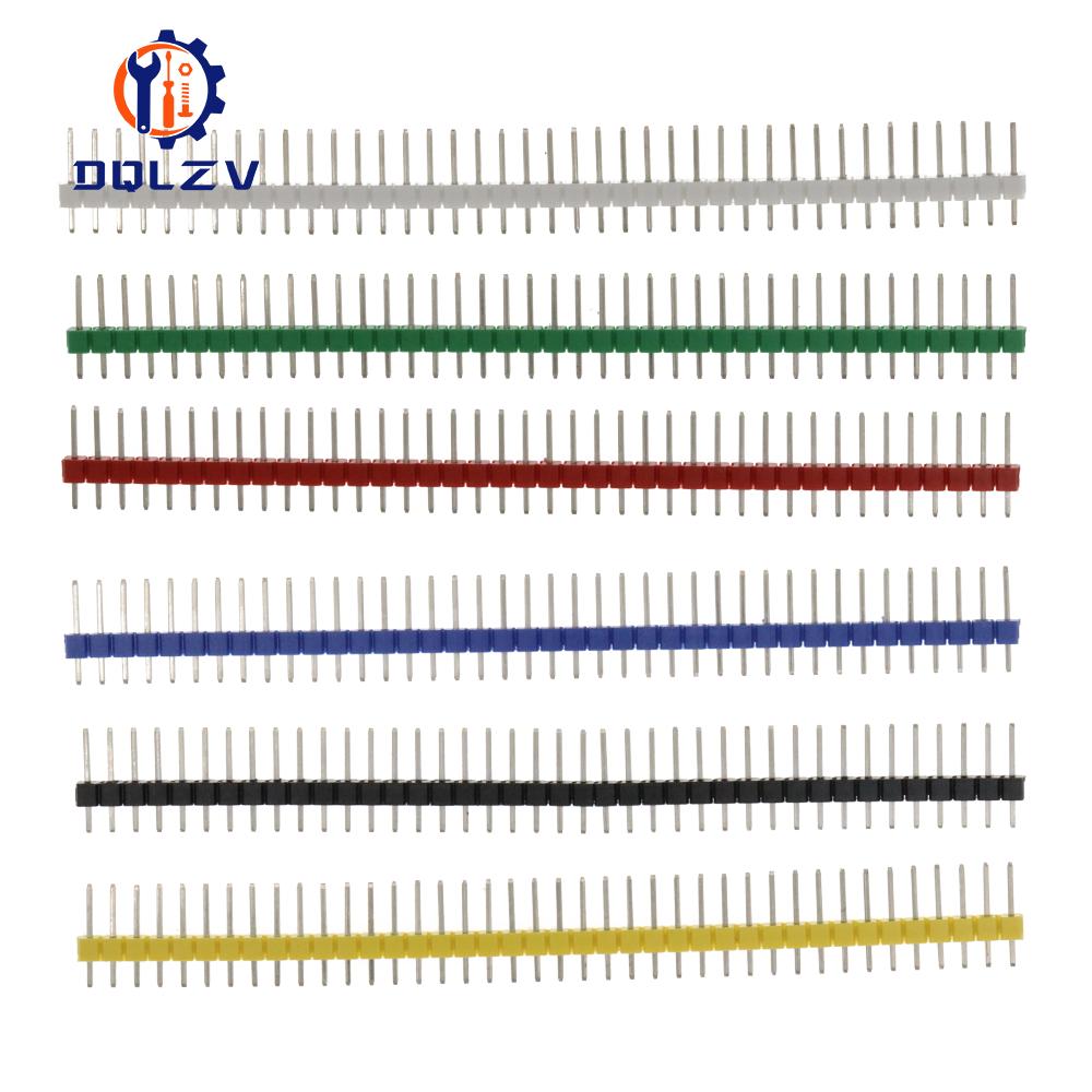 10PCS 40 Pin 1x40 Single Row Male 2.54 Breakable Pin Header Connector Strip For Arduino White/Black/Red/Blue/Green/Yellow
