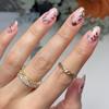 Creative Pumpkin Leaves Almond Fake Nails - European & American Style, Personalized Cross-Border Short Nails