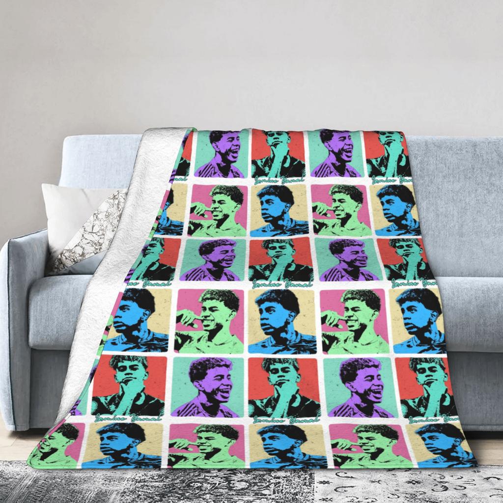 Lamine Y-Yamal Decken Fußball Soccer Flanell Neuheit Warme Überwurfdecke für Zuhause Restaurant Textil Dekoration