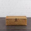 3 Grid Handmade Rattan Storage Box Straw Desktop Tea Set Storage Baskets with Cover Vintage Jewelry Storage Case for Decor