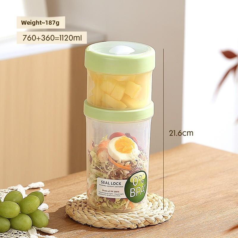 Portable Salad Bowl With Sealed Lid For Light Meals And Snacks