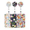 1pcs Staff Work Card Cover Holder Neck Strap Retractable Badge Reel Clip Floral Employee's ID Name Card Card Cover Case Lanyard