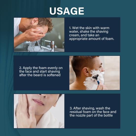 Mousse à raser 60 ml, riche en mousse, adoucit la barbe, nettoie, savon à raser pour hommes, élimine la barbe, fournitures de rasage