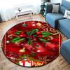 Cute Christmas Day Gift Bell Santa Claus Snowman Christmas Tree round rug Home Soft Decorative Anti slip Chair Mat Carpet Outdoor Floor Mat Carpet 106