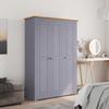 3-door Wardrobe Grey 118x50x171.5 Cm Pine Assortment Panama