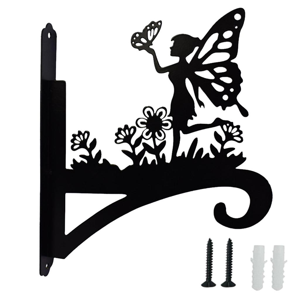 Iron Art Wall Mount Solar Garden Light Waterproof Solar Wall Hanger Lantern Solar Landscape Lights Hanging Silhouette Sculpture without Lamp