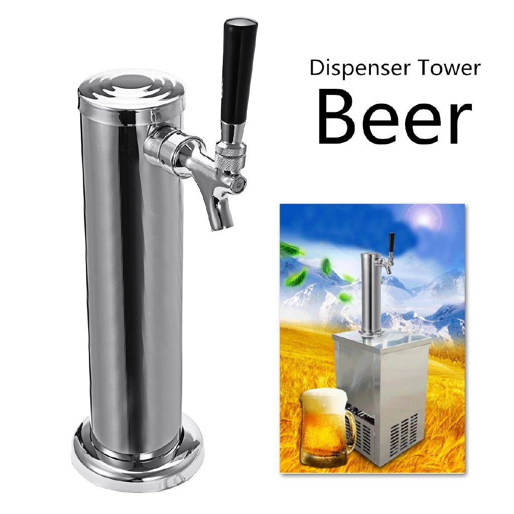 201 Stainless Steel Beer Dispenser Summer Juice Beer Draft Single Dispenser Faucet Tap Drinking Tower Bar Tools SIlver Barware Beer Keg SIlver