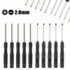 2მმ საჭრელი თავი Screwdriver 45#ფოლადის ბრტყელი სიზუსტით