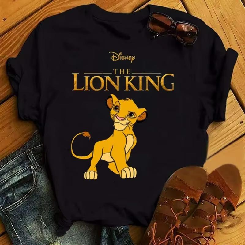 MINISO Hakuna Matata Disney Simba Lví král Tričko pro ženu Kawaii Trička Vtipné Harajuku Simba Unisex Tričko Dámské oblečení