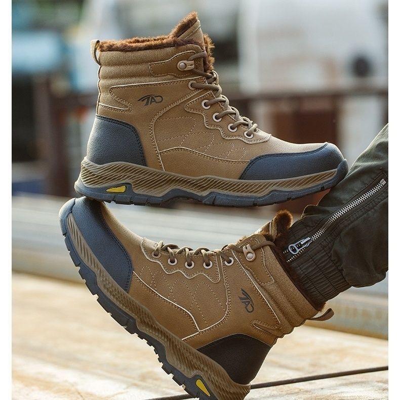 Safety Shoes for Work Man Thickened Warm Steel Toe Men's Boots Anti-smash Anti-puncture Work Boots Wear-resistant Winter Boots