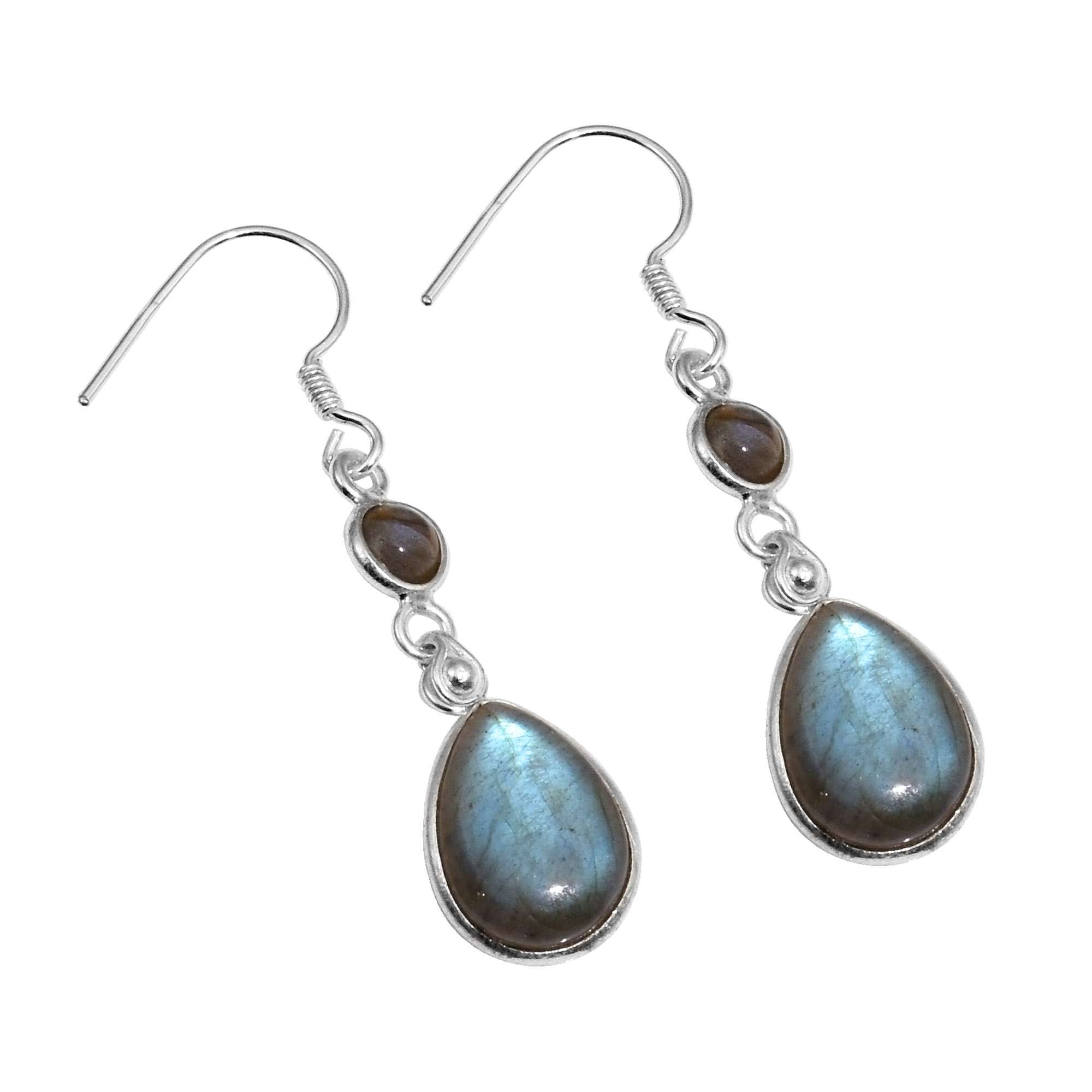 

Labradorite Gemstone Earrings Solid 925 Sterling Silver Handmade Earrings Jewelry Gift For Women And Girls E-3799