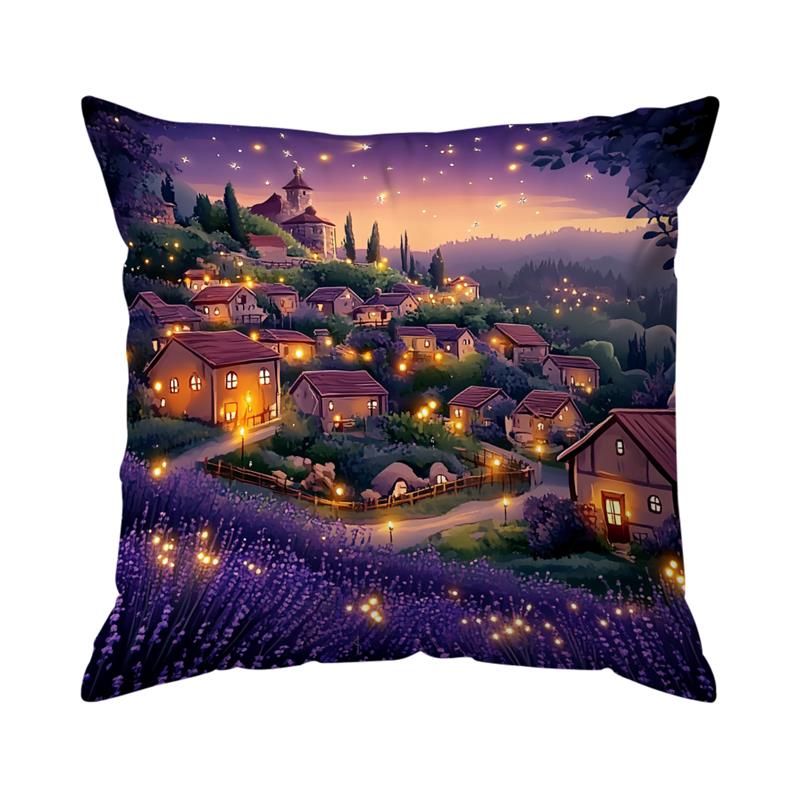 Vintage Purple Lavender Series Printing Throw Pillow Cushion Cover Seat Car Home Decor Sofa Bed Decorative Pillowcase