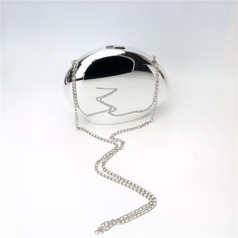 The New Acrylic Shiny Metallic Goose Egg Box Shiny Shell Banquet Shiny Elegant Design Clutch