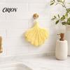 Absorbent Hanging Hand Towel Leaf Shape Towel, Soft with Loop, Decorative Bathroom Cute Maple Ginkgo Design for Kitchen Drying Space Saving