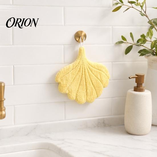 Absorbent Hanging Hand Towel Leaf Shape Towel, Soft with Loop, Decorative Bathroom Cute Maple Ginkgo Design for Kitchen Drying Space Saving